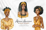 Watercolor African-American Women, an Illustration by CrystalinaShop (Thumbnail 2 of 3)