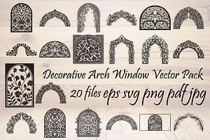 Decorative Arch Window Vector Pack, a Decorative Illustration by Designer_Momina