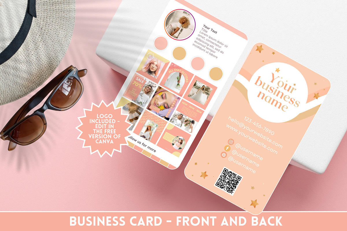 Cute Business Card - Logo Included, a Business Card Template by SunshineStudioBoutique (Photo 1 of 9)