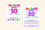 Numbers 1–20 Practice Workbook, a Stationery Template by Shumaya (Thumbnail 5 of 5)