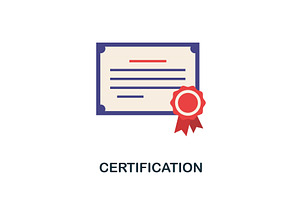 Certification icon. Simple element, an Education Illustration by Aimagenarium@gmail.com