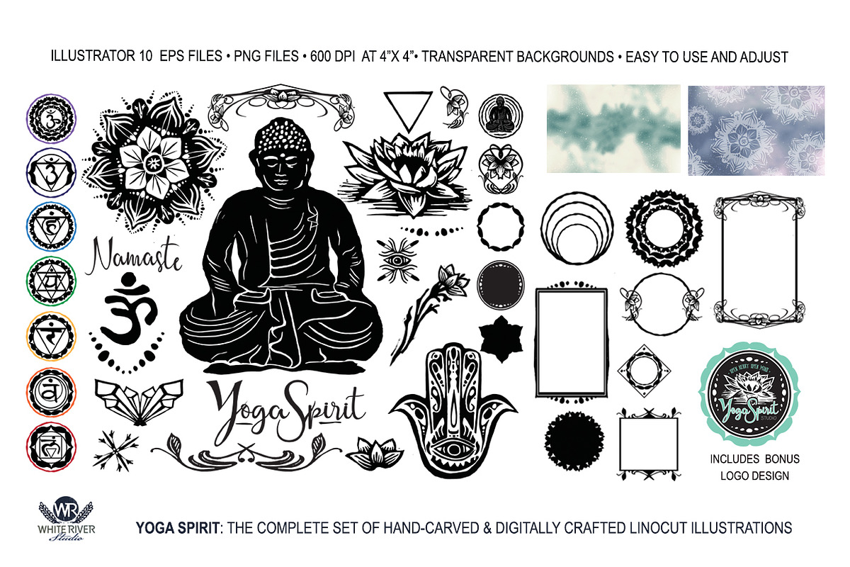 Yoga Spirit Linocuts, a Graphic by WhiteRiverStudio (Photo 2 of 5)
