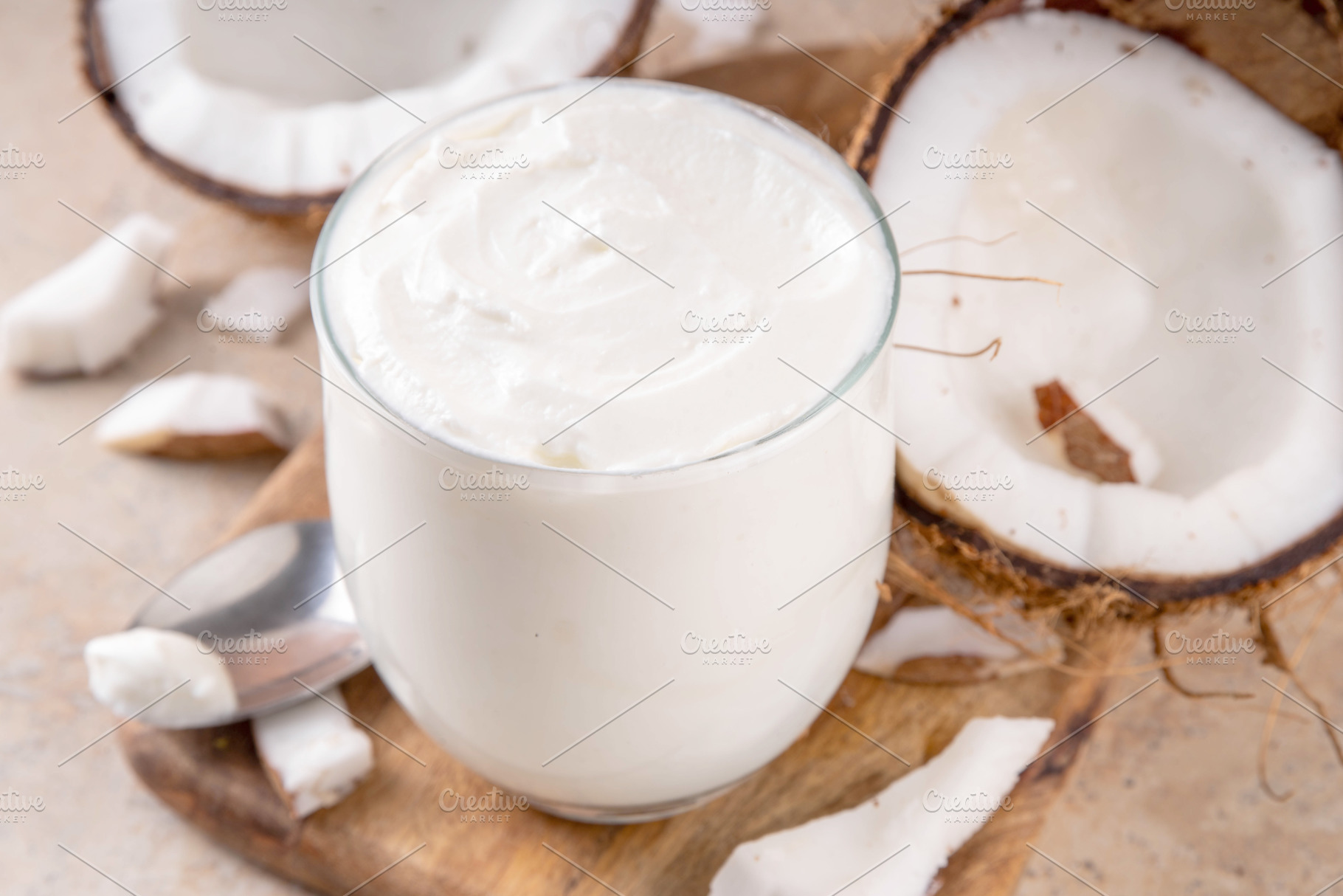 Vegan non-dairy coconut yogurt, a Food & Drink Photo by Rimma