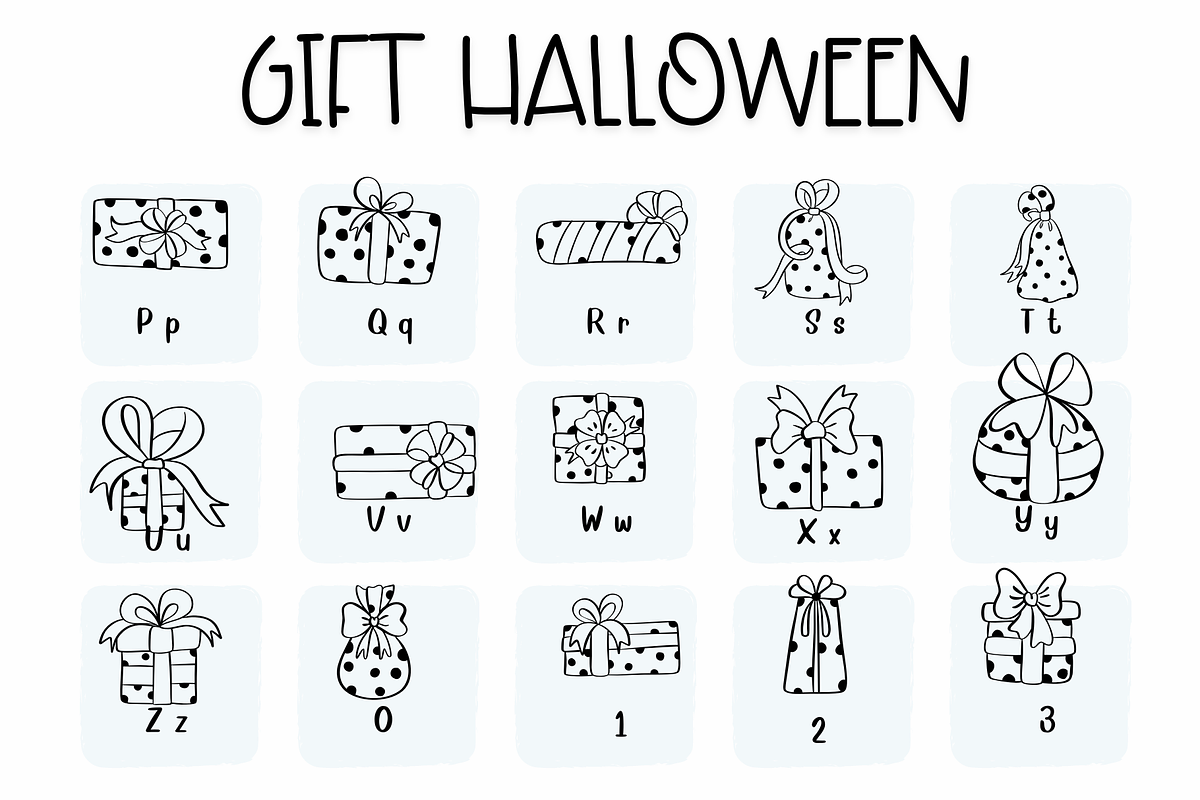 Gift Halloween | Symbols Fonts preview 3