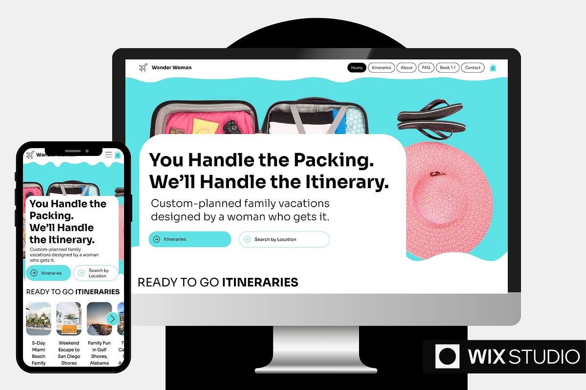 Family Travel Itinerary Wix Template