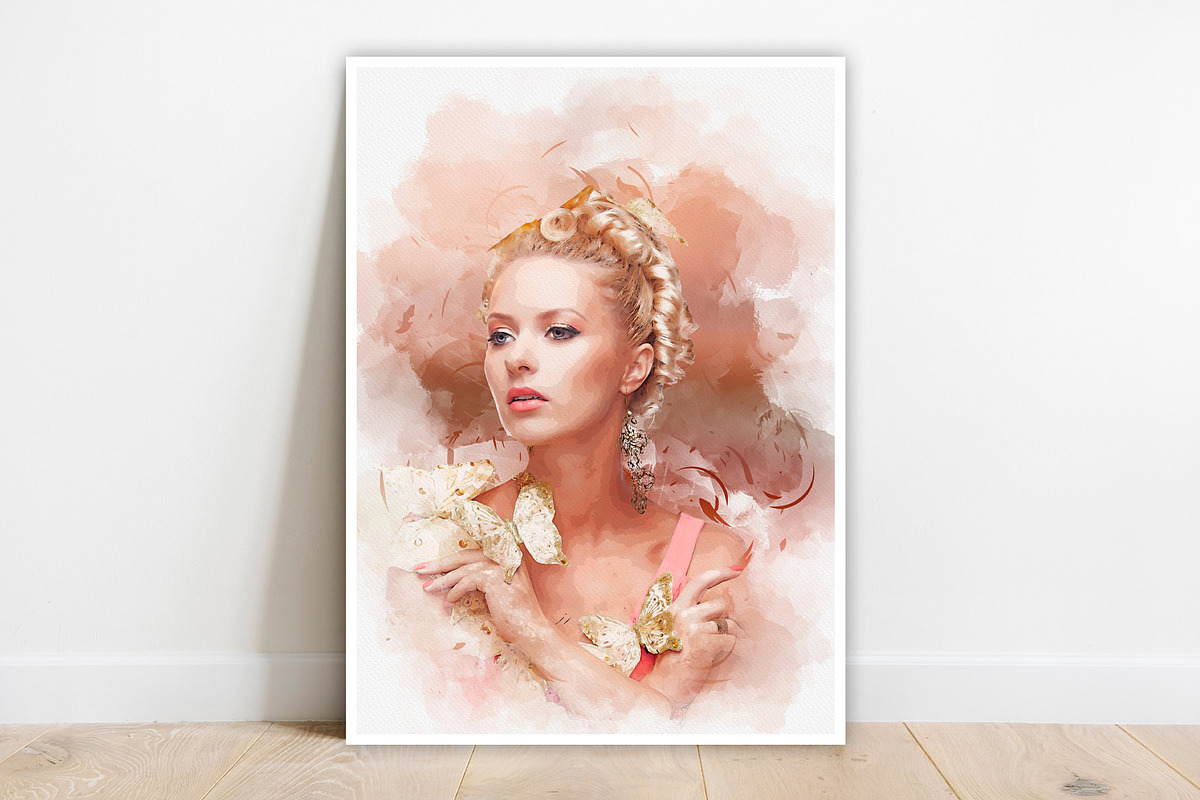 Costume Watercolor portrait Painting, an Action Add-On by MRI STUDIO (Photo 8 of 15)