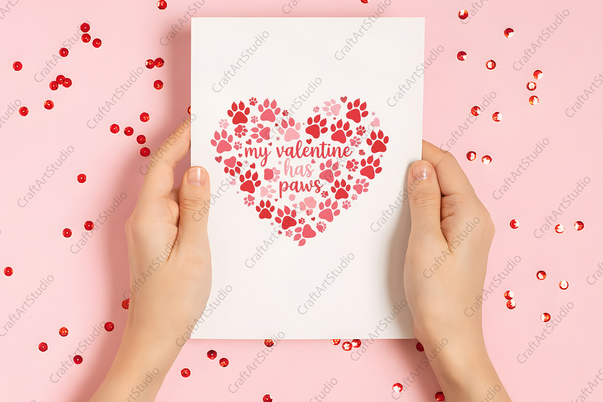 Valentine Paws PNG, an Illustration by CraftArtStudio (Photo 2 of 4)