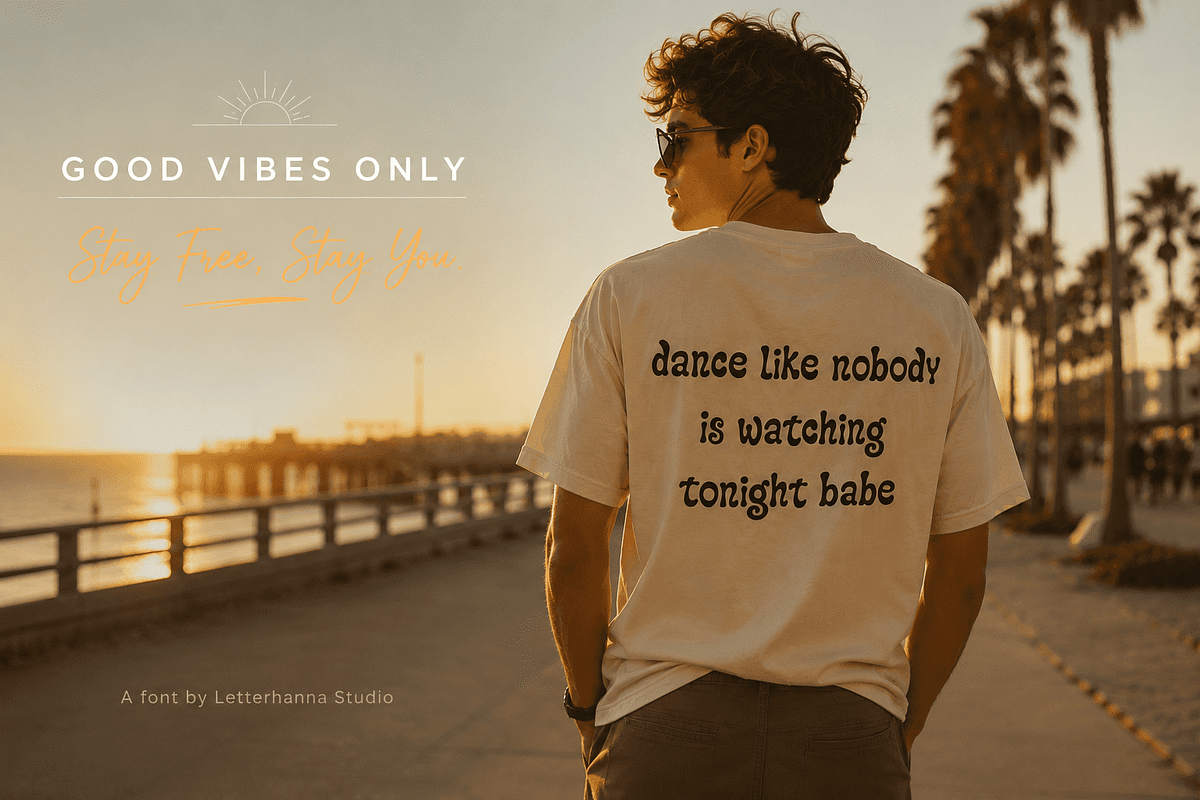 Nestglow Retro Wave Funky Font, a Handwritten Font by Letterhanna Studio (Photo 7 of 9)