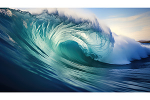 tranquil beauty ocean background ai, a Nature Photo by pikepicture