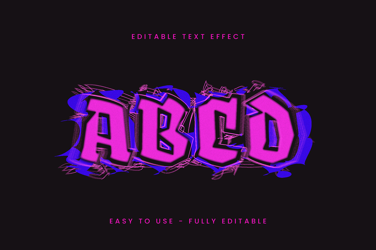 Graffiti Glitch Neon Text Effect preview 3