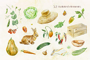 Vegetables Watercolor clip art, a Food Illustration by Farida Bik (Thumbnail 2 of 12)