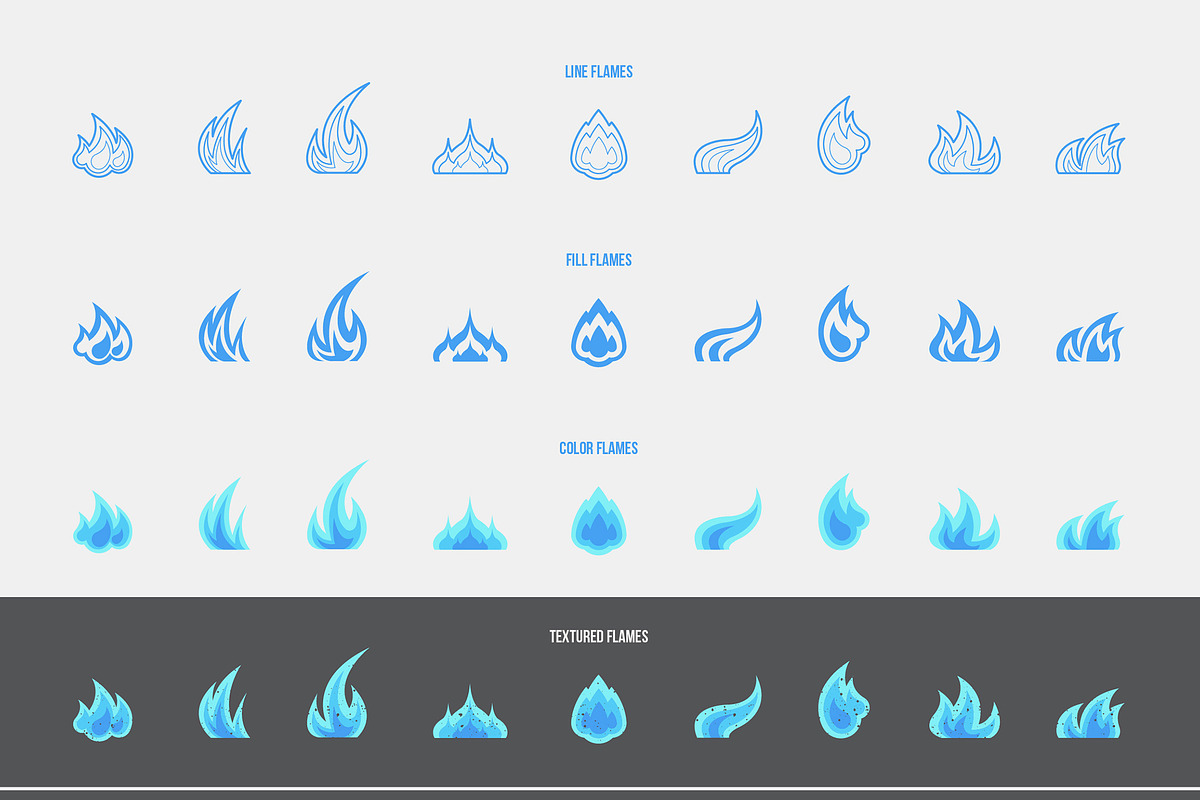 Gas Flames. Vector Icons Collection, an Outline Icon by Elena Paletskaya (Photo 2 of 2)
