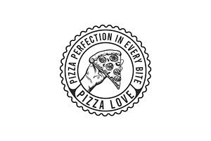 Set Of Pizza Badges, Labels And Logo