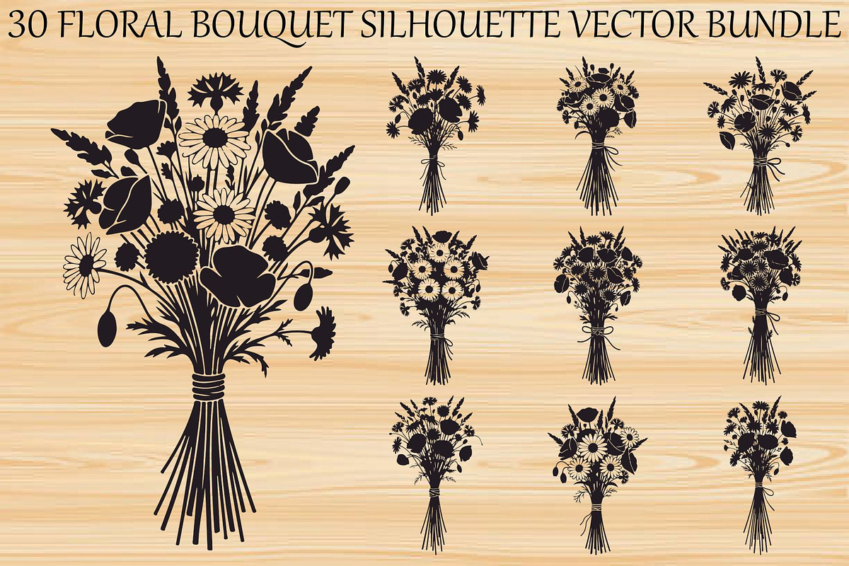 Floral Bouquet SVG Bundle, an Illustration by Designs_River (Photo 1 of 31)