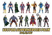 Vector Superheroes Pack, an Illustration by Andres M Rodriguez (Thumbnail 1 of 2)