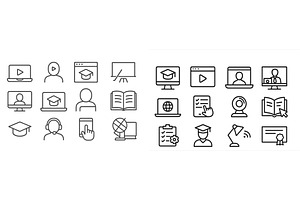 Multiple icons representing, a School & Education Photo by ZinetroN