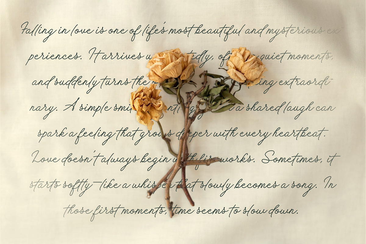 Florelie – Modern Calligraphy Script, a Script Font by Krismagraph (Photo 3 of 10)
