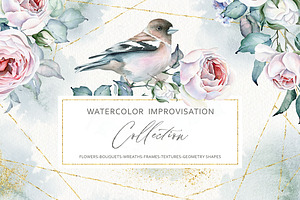 Watercolor FLORAL Improvisation V.1