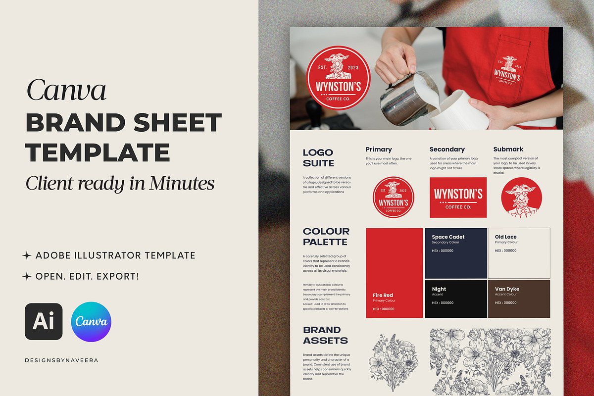 Canva Brand Guide Sheet Template