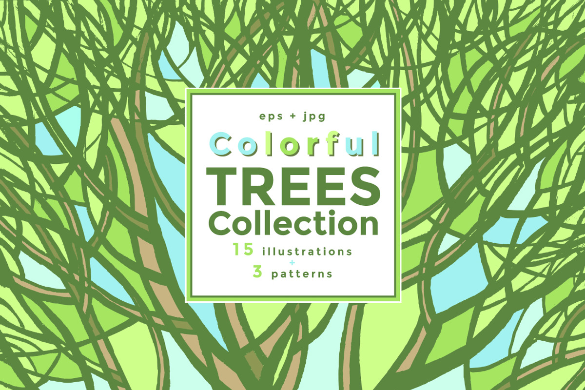 Colorful TREES Collection, a Decorative Illustration by ekaart (Photo 1 of 8)