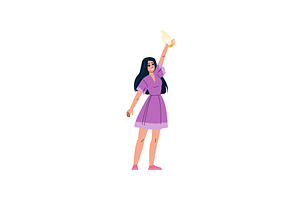 Young woman holding light bulb, an Education Illustration by pikepicture