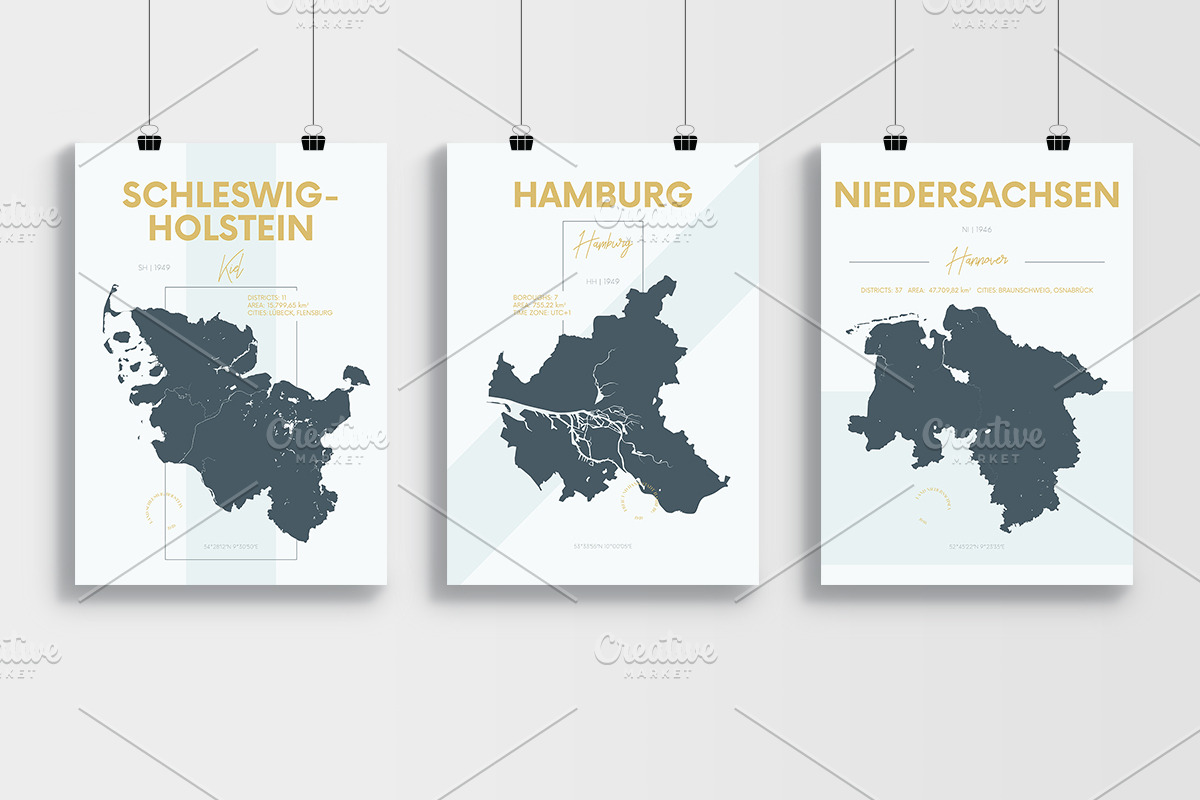 German States Maps | Poster, an Illustration by MaximGertsen (Photo 6 of 10)