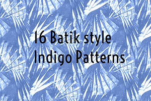 16 Blue Batik Style Patterns