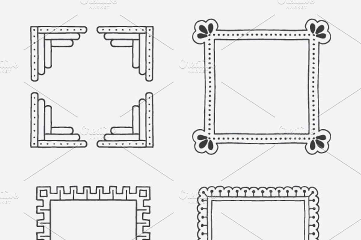 Hand Made Vector Frames Pack 1 preview 2