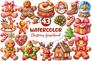 Christmas Gingerbread Clipart, an Illustration by Dream Creation (Thumbnail 1 of 7)