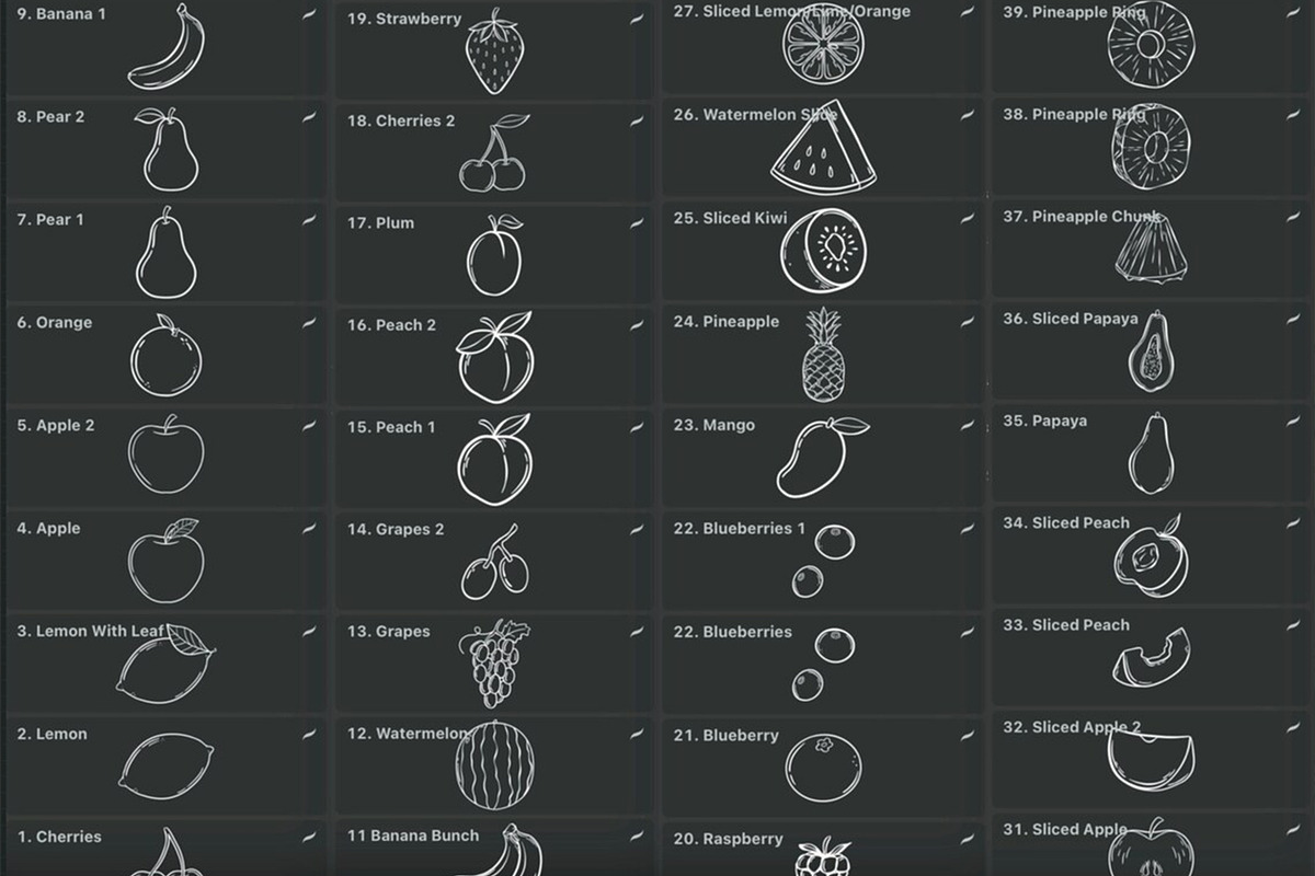 Fruit Stamp Brushes for Procreate, a Brush Add-On by Designbuys (Photo 3 of 4)