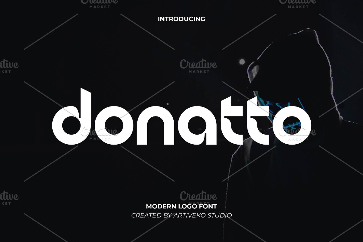 Donatto Logo Font, a Sans Serif Font by Artiveko (Photo 1 of 8)