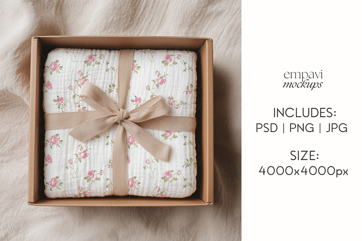 Muslin Blanket Mockup, a Merchandise Mockup by EmpaviMockups (Photo 6 of 6)