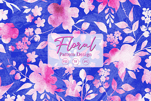 Pink Watercolor Floral Seamless
