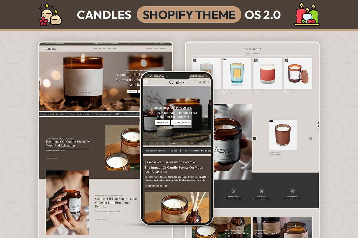 Candle Shopify Theme, a Shopify Template by LogicGo Shopify Experts (Photo 1 of 8)