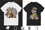 Cats old school tattoo, a Background Graphic by intueri (Thumbnail 8 of 8)