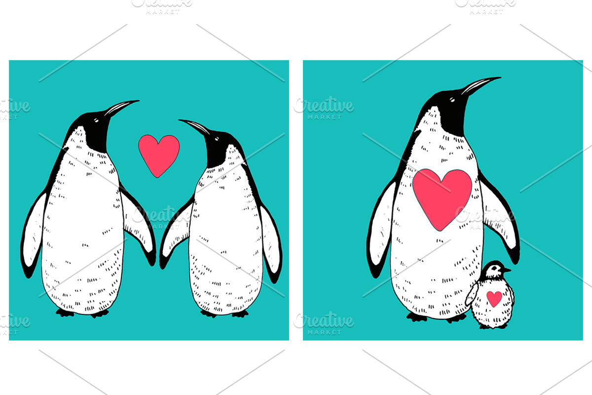 Happy penguin family illustrations, an Animal Illustration by OKart.studio (Photo 4 of 4)
