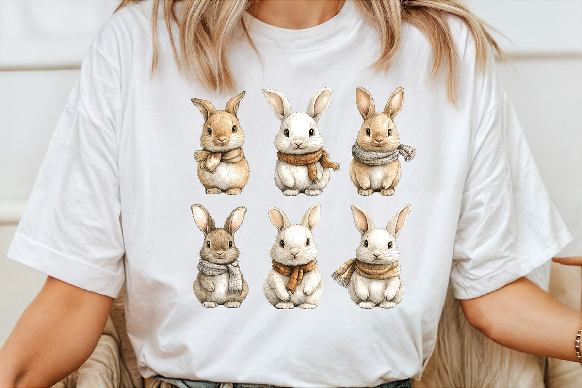 Watercolor Cartoon Rabbit PNG, an Animal Illustration by DreamCafeArt (Photo 4 of 6)