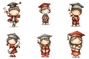 Graduation Kids PNG Clipart, a Seasonal Illustration by Designking (Thumbnail 3 of 5)