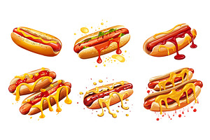Tasty hot dog with dripping mustard, a Graphic by LadadikArt