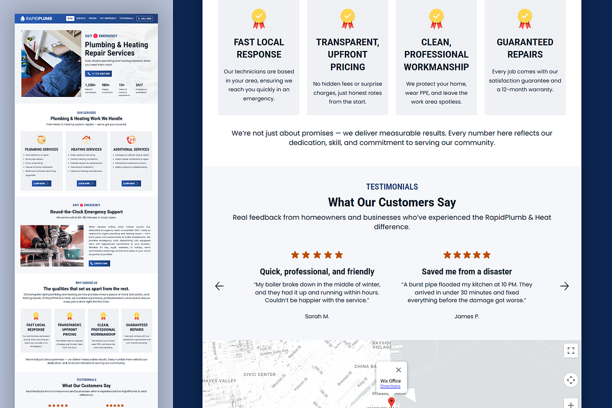 Plumbing Service Wix Studio Website preview 6