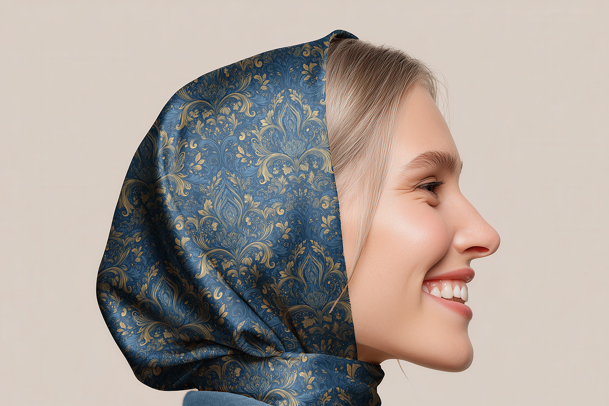 Silk Headscarf Mockup – Model (PSD), a Hat Mockup by 1001 mockups (Photo 9 of 9)