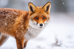 Red fox in snowy landscape, an Animal Photo by AlyaAnd