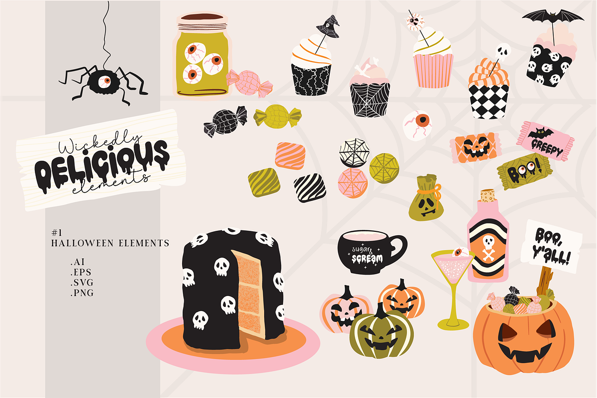 Wickedly Delicious Halloween, a Seasonal Illustration by CreaFlowDesign (Photo 2 of 8)