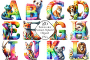 Watercolor Animal Alphabet Clipart, an Illustration by CraftArtStudio (Thumbnail 1 of 6)
