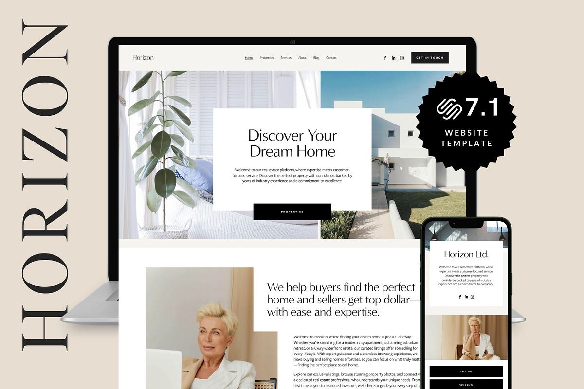 Real Estate Squarespace Template, a Squarespace Template by MartaLebre (Photo 1 of 10)