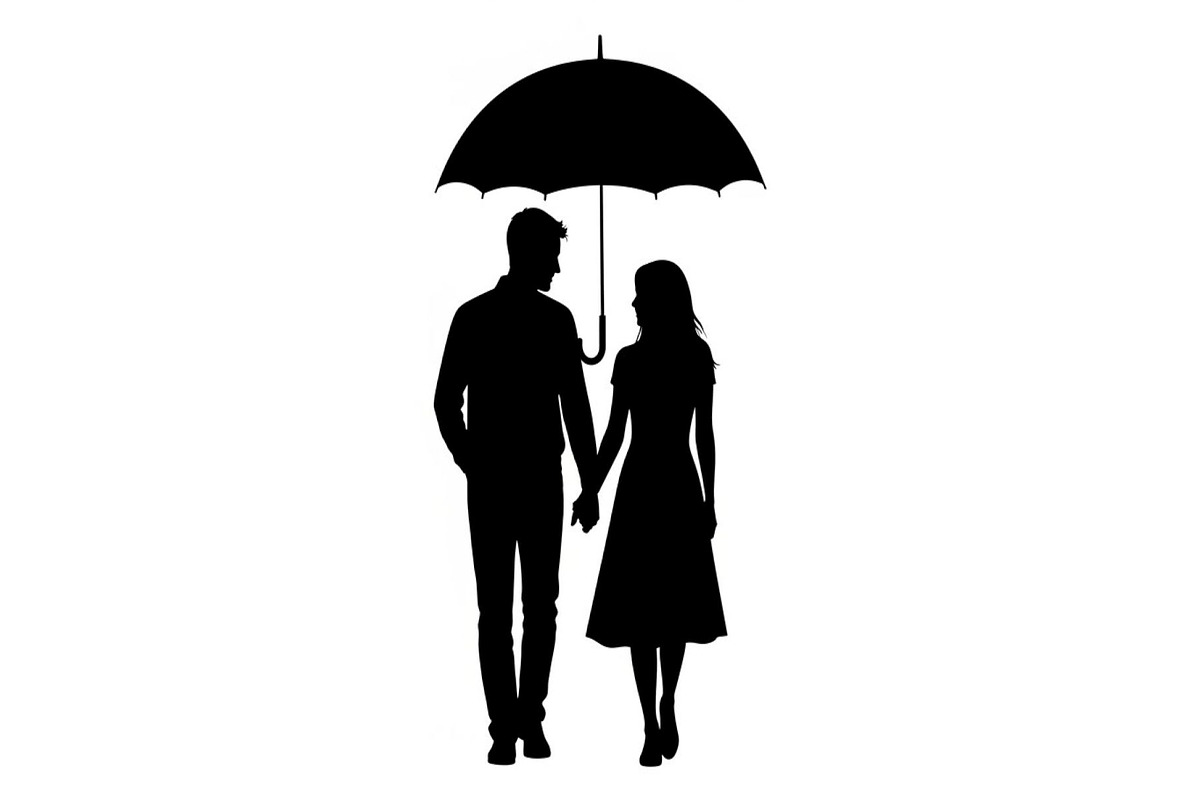50 Couple Umbrella Silhouette Bundle, an Illustration by Designs_River (Photo 35 of 51)