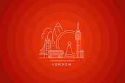 Famous landmarks. Line style icons, an Illustration by popcic (Thumbnail 5 of 5)