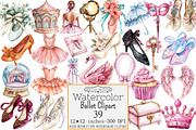 Watercolor Ballet Clipart, a Seasonal Illustration by Design Market (Thumbnail 1 of 4)
