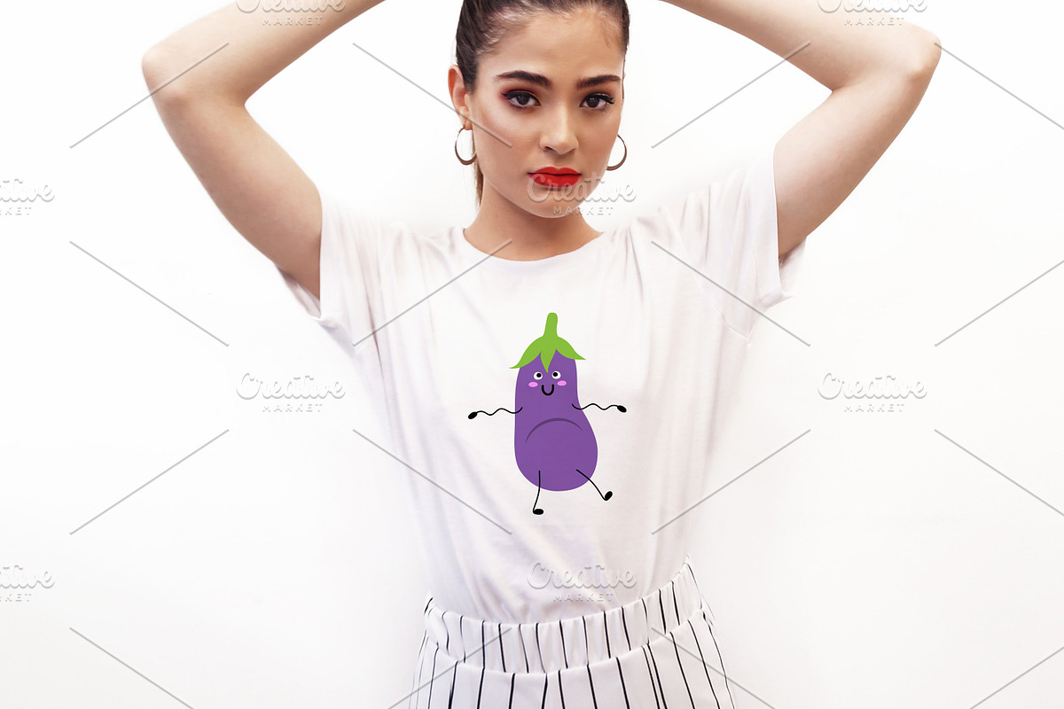 Eggplant cartoon cute happy smiling, an Object Graphic by jelisua88 (Photo 3 of 3)