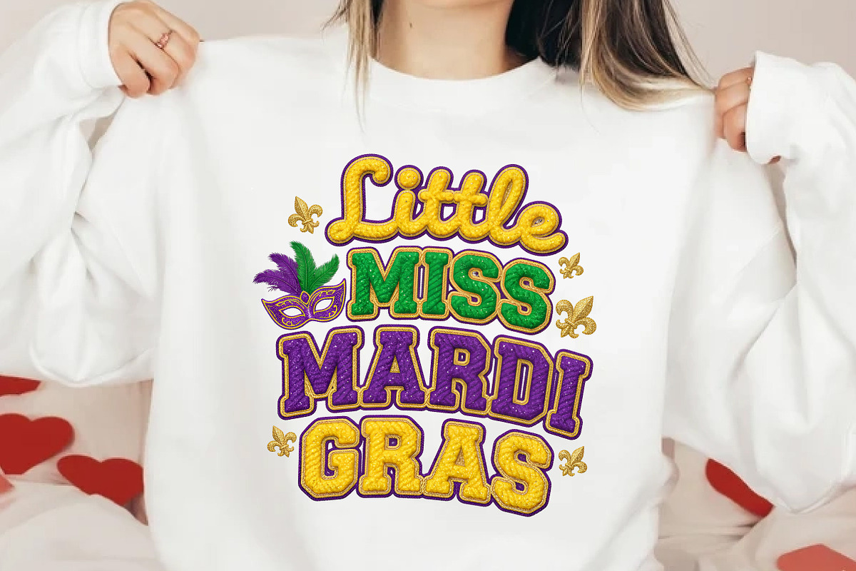 Glitter Little Miss Mardi Gras PNG, an Illustration by DreamCafeArt (Photo 4 of 8)
